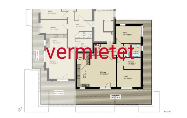 3,5-Zimmer-Penthouse-Wohnung (#PA9)