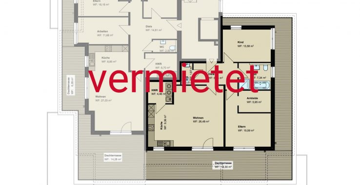 3,5-Zimmer-Penthouse-Wohnung (#PA9)