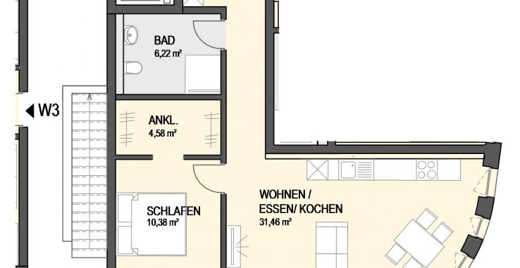 2,5-Zimmer Wohnung (#Ka4)