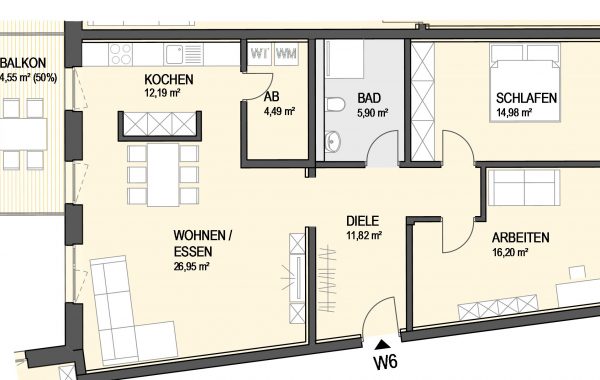 3,5-Zimmer Wohnung (#Ka6)