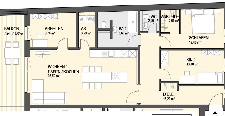 4,5-Zimmer Wohnung (#Ka7)