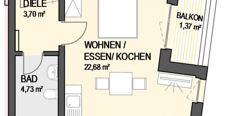 1,5-Zimmer Wohnung (#Ka12)