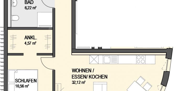 2,5-Zimmer Wohnung (#Ka17)