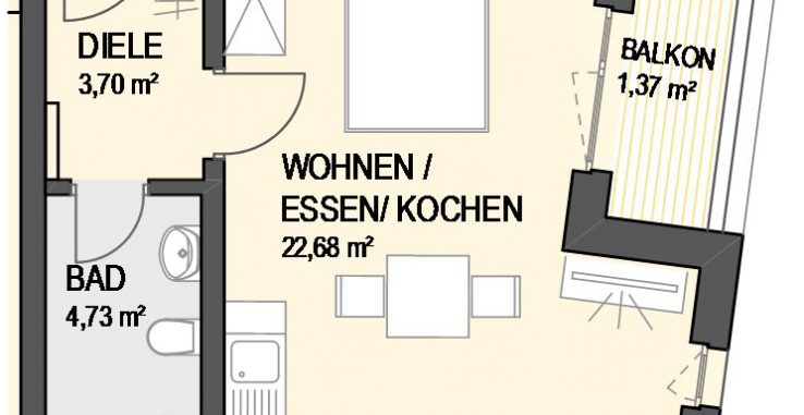 1,5-Zimmer Wohnung (#Ka18)