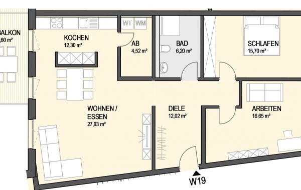 3,5-Zimmer Wohnung (#Ka19)
